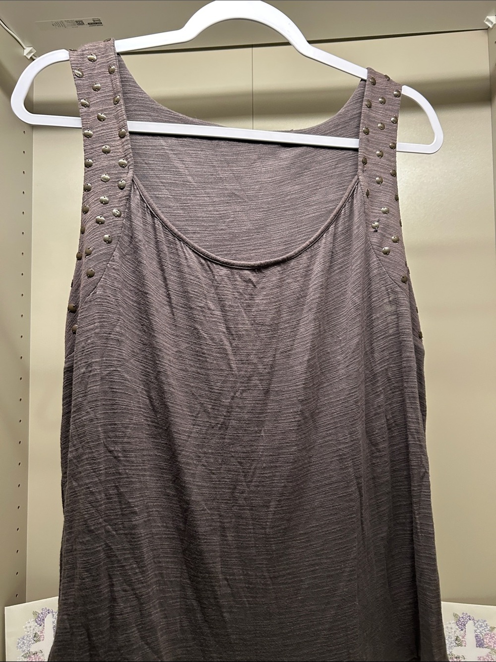 CC Couture Green Gray Studded Flowy Tank Top Size XL
